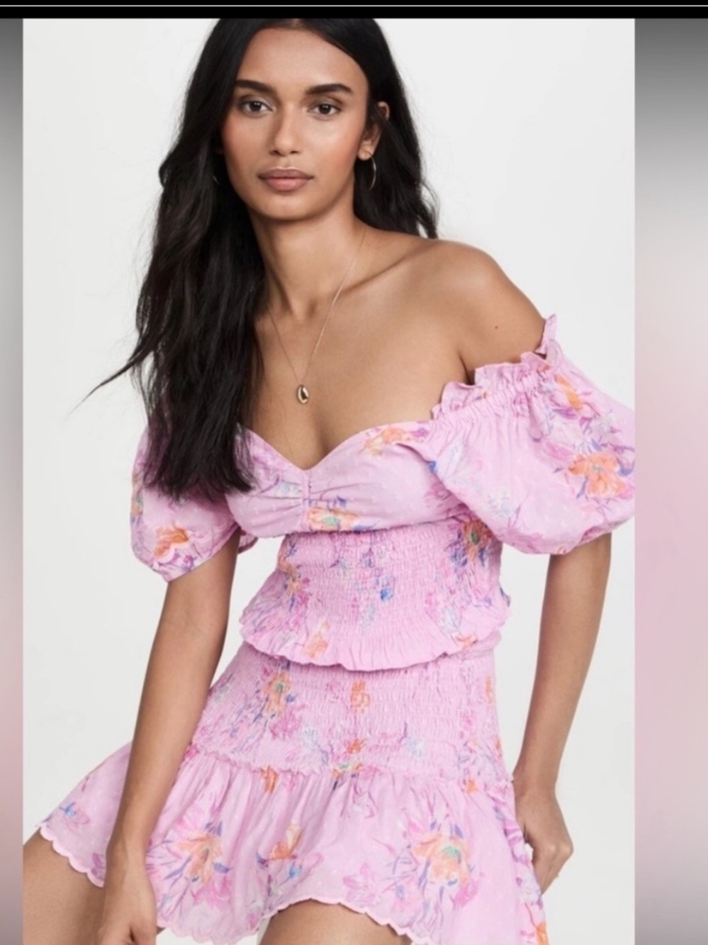 LoveShackFancy Jarrah minidress pink berry